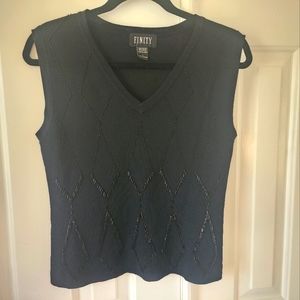 Finity formal black Sleeveless beaded top